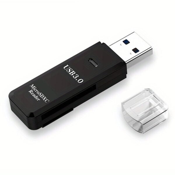 USB 3.0 SD Card Reader 5Gbps Transmission Speed for TV, Laptop, Computer, Camera - Black