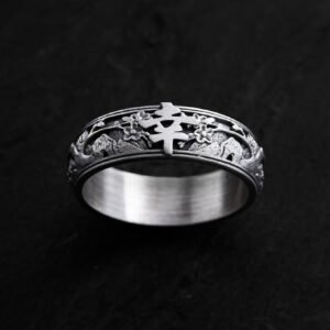 LYKKE silver ring (Japanese Hieroglyph)