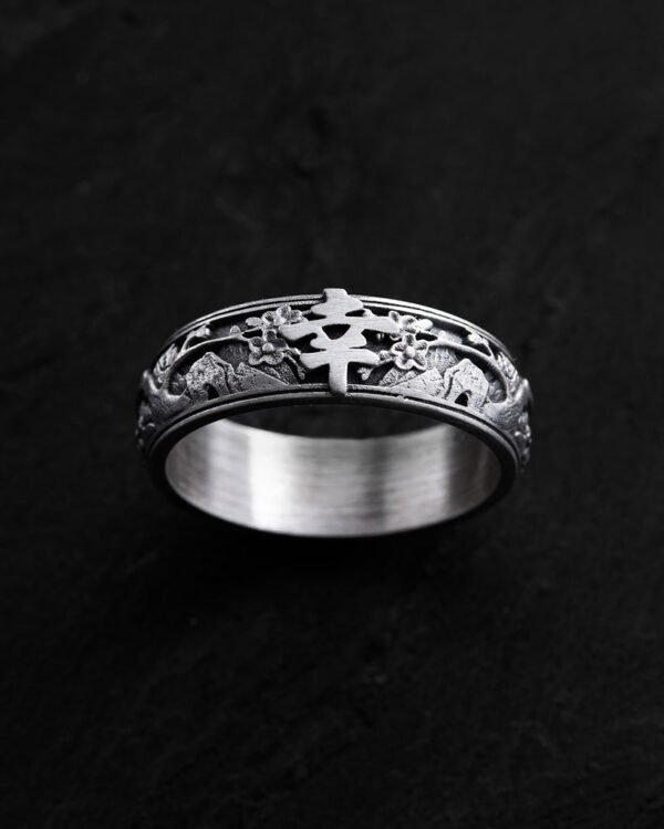 LYKKE silver ring (Japanese Hieroglyph)