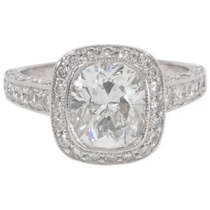 GIA Certified Cushion Cut Engagement Ring