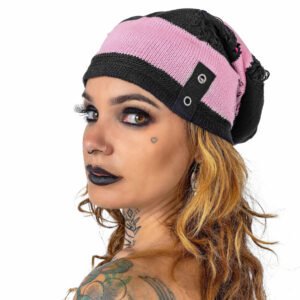 Beanie VIXXSIN - CRUSH - BLACK/PINK - AH-CRUSH-BP - Metal-shop.eu