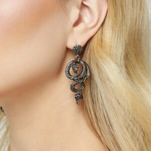 KILLSTAR Earrings - Deadly Coil - Gunmetal - KSRA012981 - Metal-shop.eu