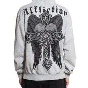 Men's Hoodie AFFLICTION - SEEKER - SILVER LAVA WASH - A28085-SVLV - Metal-shop.eu