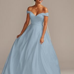 Off Shoulder Satin Gown Wedding Dress