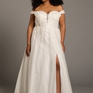 Off-the-Shoulder Tulle Appliqued Ball Gown