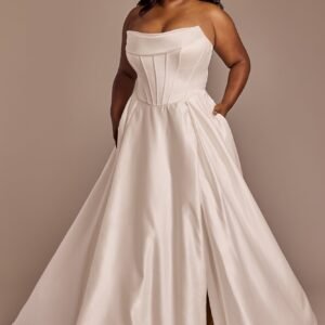Sculpted Corset Bodice Satin Wedding Dress