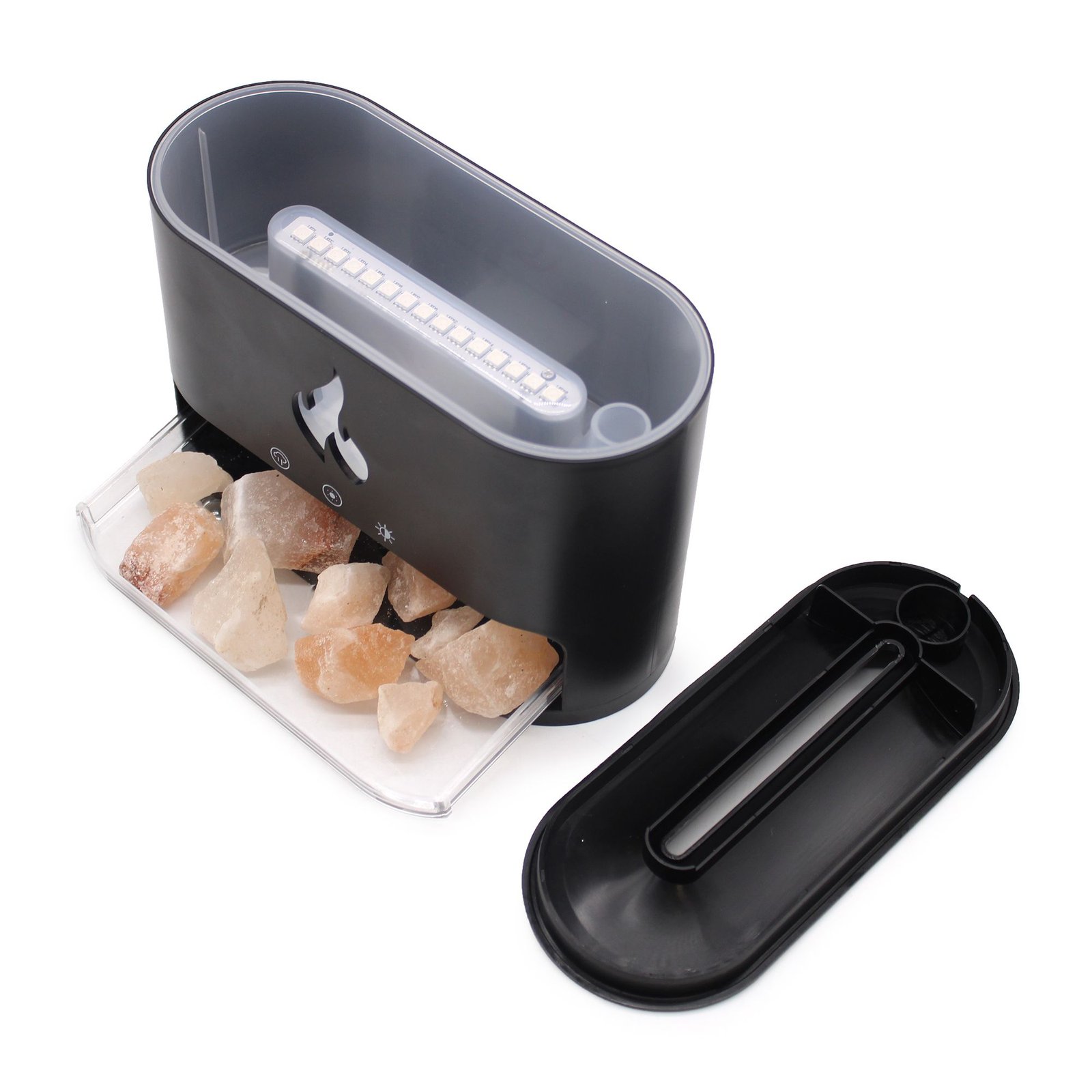 White Blaze Aroma Diffuser - Himalayan Salt Chamber - USB-C - Flame Effect (Salt included) - Image 5
