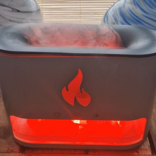 White Blaze Aroma Diffuser - Himalayan Salt Chamber - USB-C - Flame Effect (Salt included) - Image 4