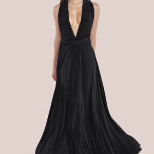 Goddiva Multiway Tie-Up Maxi Dress - Black