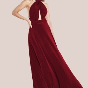 Goddiva Multiway Tie-Up Maxi Dress - Berry