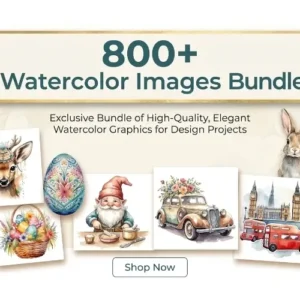 800+ Watercolor Images Bundle | Commercial License