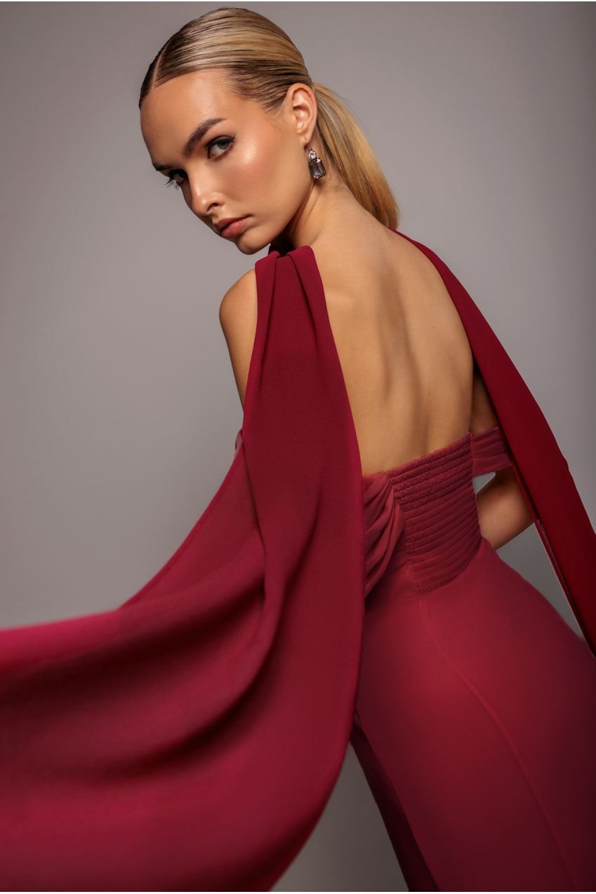Goddiva Chiffon Scarf – Burgundy