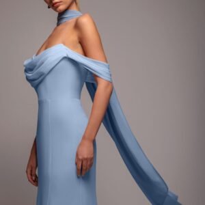 Goddiva Chiffon Scarf - Dusky Blue