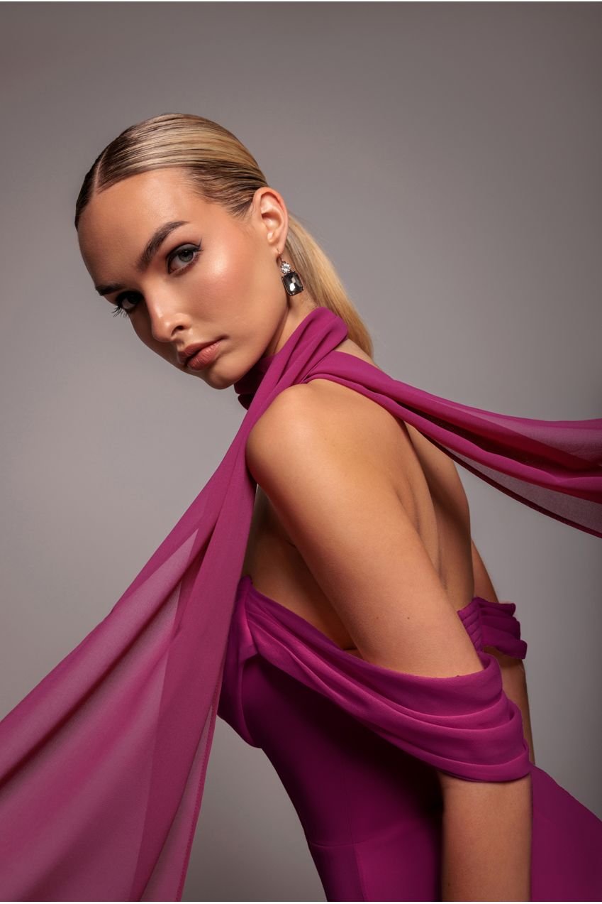 Goddiva Chiffon Scarf – Magenta
