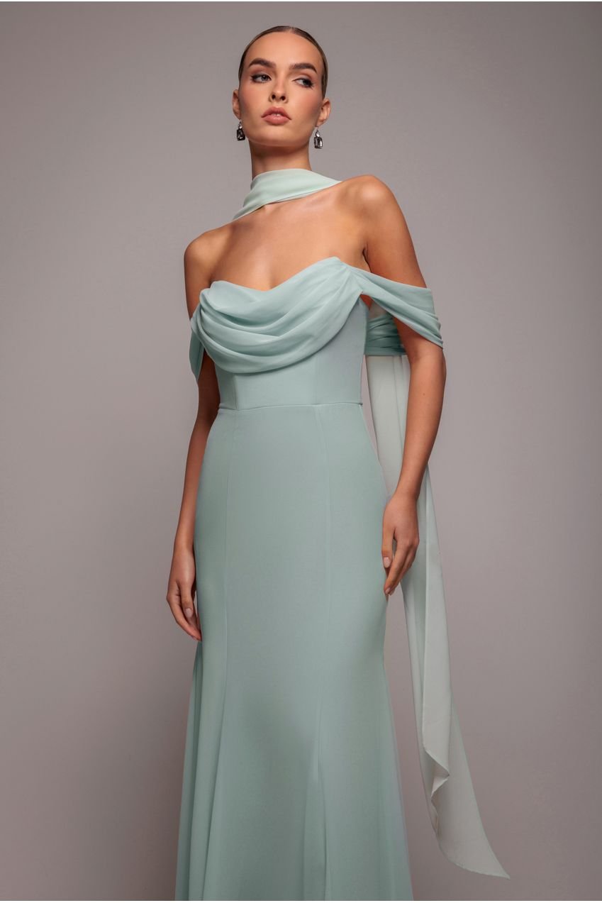 Goddiva Chiffon Scarf – Sage Green