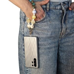 Goddiva Accessories Acrylic Rhombohedral Crystal & Ball Phone Strap - Multicolour
