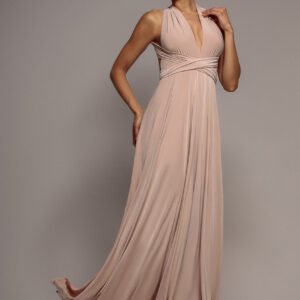 Goddiva Multiway Tie-Up Maxi Dress - Dusty Pink