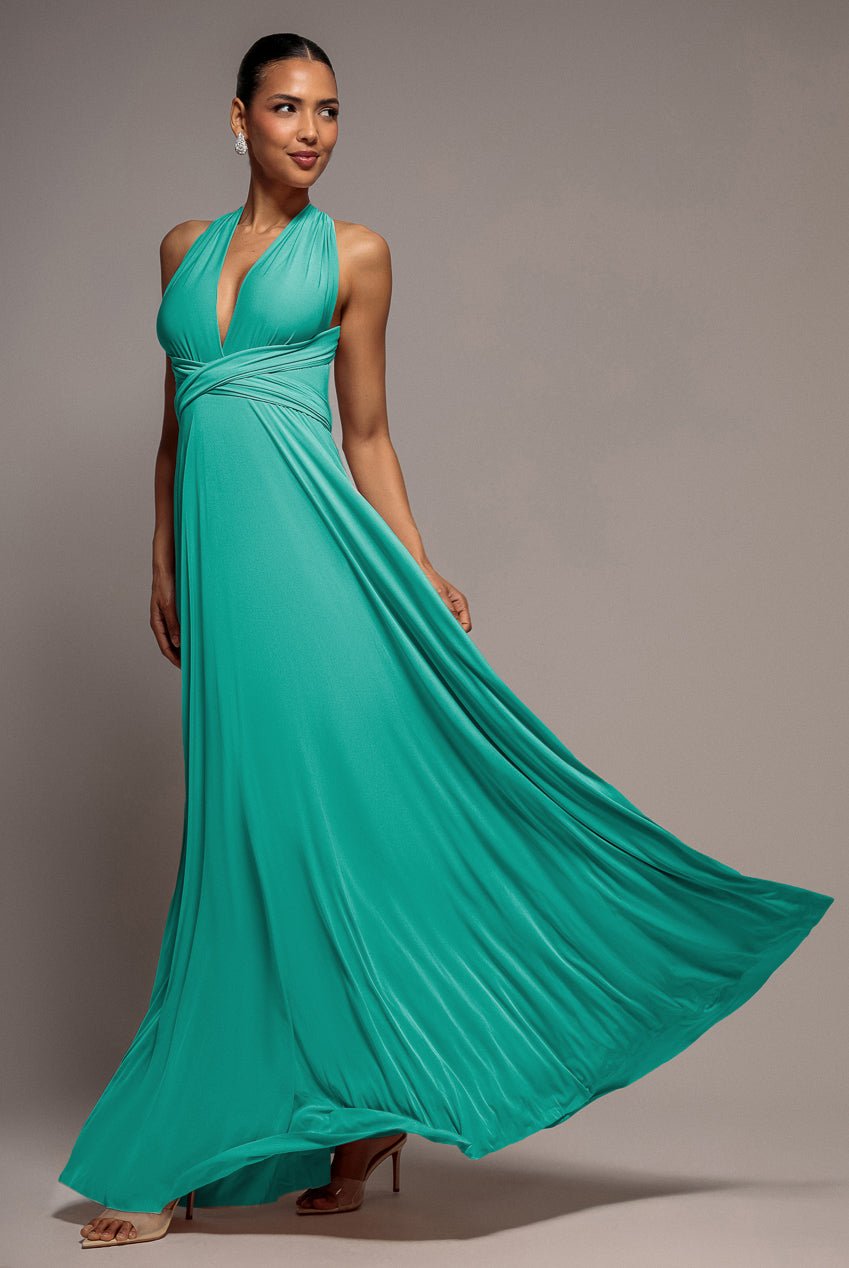 Goddiva Multiway Tie-Up Maxi Dress – Jade