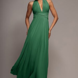 Goddiva Multiway Tie-Up Maxi Dress - Vivid Emerald