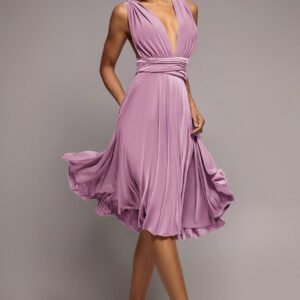 Goddiva Soft Touch Multi Way Open Back Midi Dress - Dusty Pink