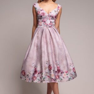 Goddiva Sweetheart Floral Midi Dress - Blush