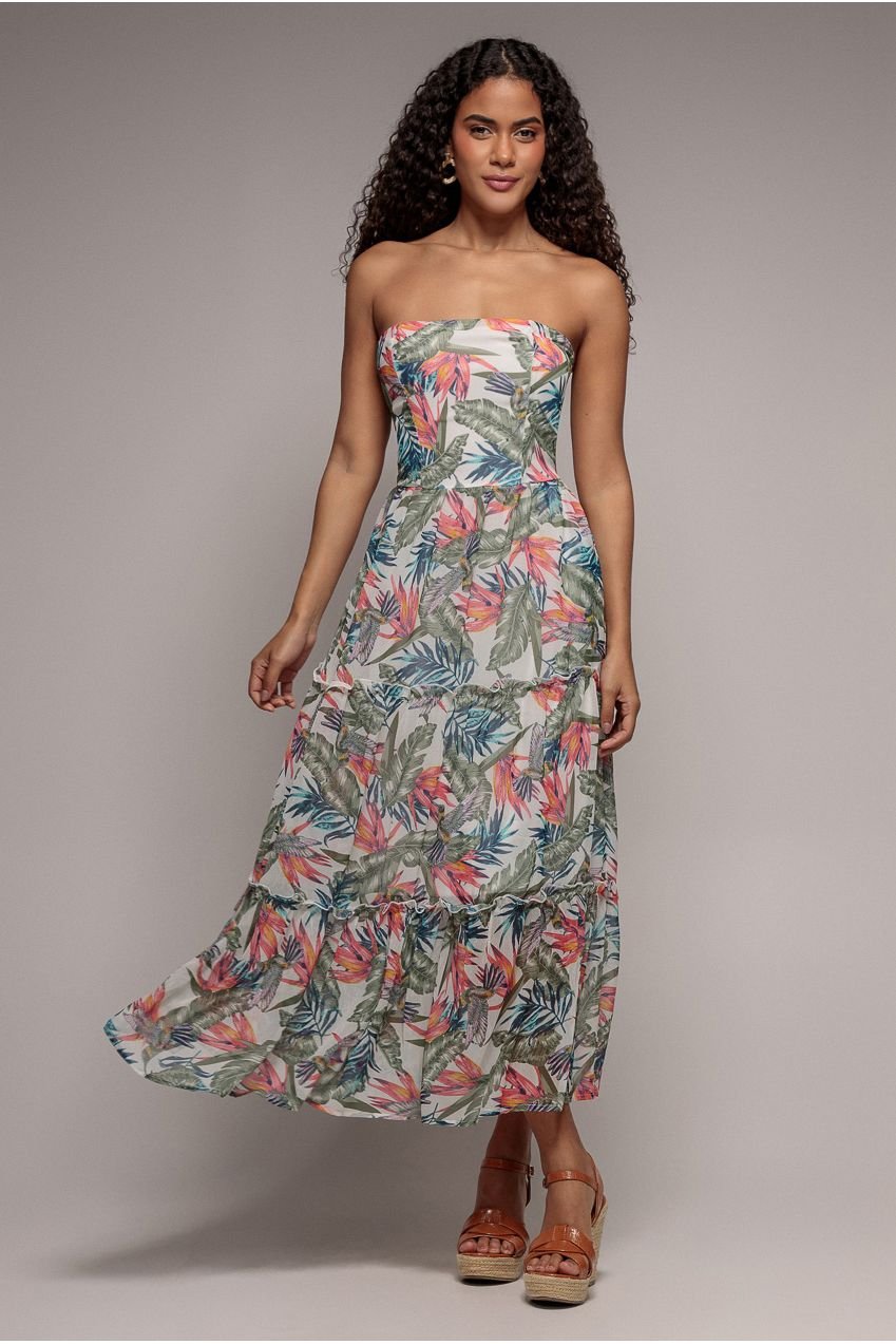 City Goddess Bandeau Printed Maxi – Jungle Print