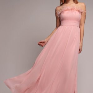 Goddiva Bridesmaids Chiffon Maxi Dress - Blush