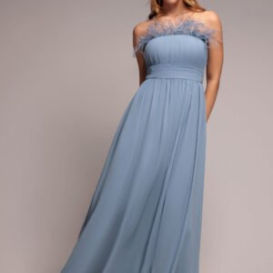 Goddiva Bridesmaids Chiffon Maxi Dress - Blue