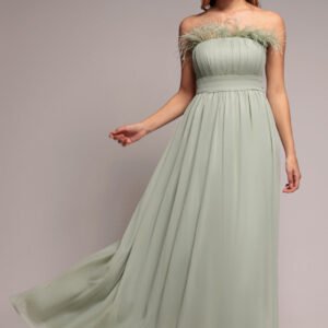 Goddiva Bridesmaids Chiffon Maxi Dress - Sage Green