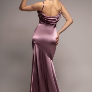 Goddiva Cowl Back Satin Maxi Dress - Rosepink