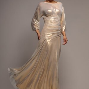 Goddiva Gravity Defying Naked Maxi Dress - Gold