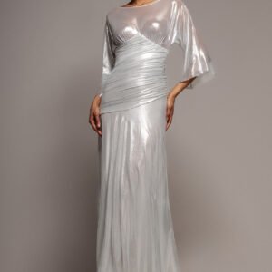 Goddiva Gravity Defying Naked Maxi Dress - Silver