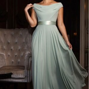 Goddiva Cowl Neck Chiffon Maxi Dress - Sage Green