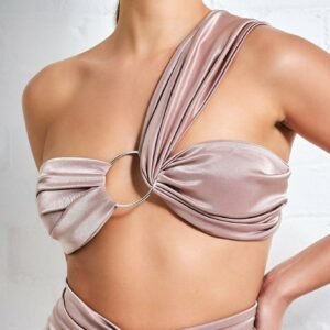 Goddiva Ring Detail Bralette - Champagne