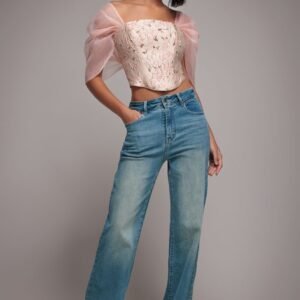 Goddiva denim Straight Leg Denim Jeans - Blue