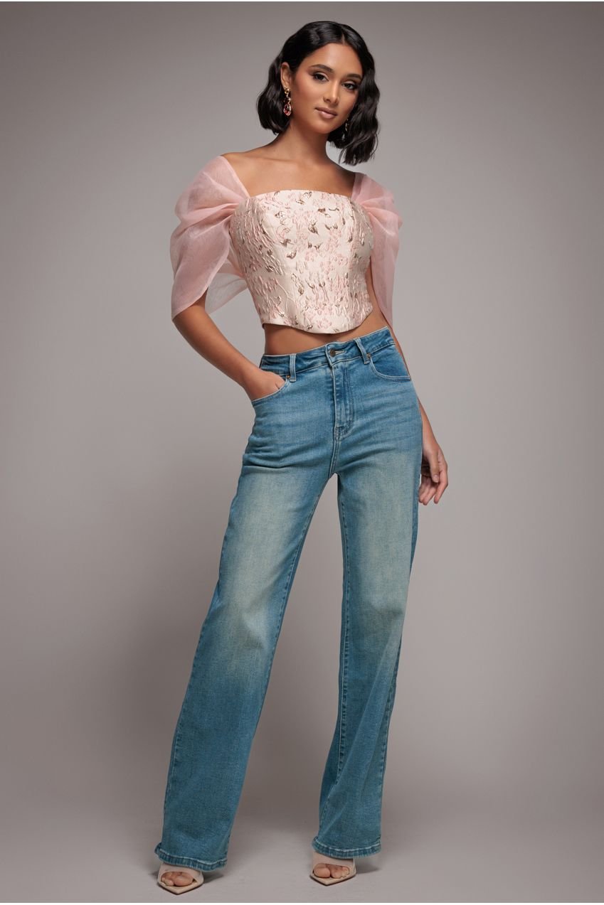 Goddiva denim Straight Leg Denim Jeans – Blue