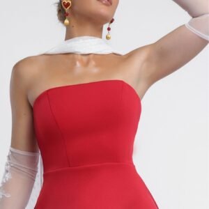 Goddiva Scuba Boobtube Peplum Hem Corset