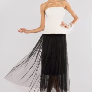 Goddiva Tulle Gathered Midaxi Skirt
