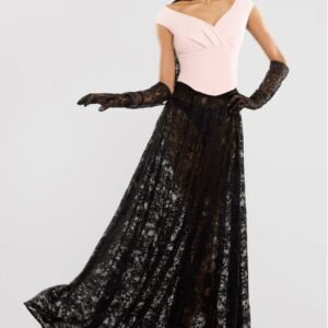 Goddiva Floral Lace A-Line Maxi Skirt