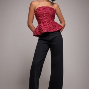 Goddiva denim Wide Leg Stretch Denim Jeans - Black