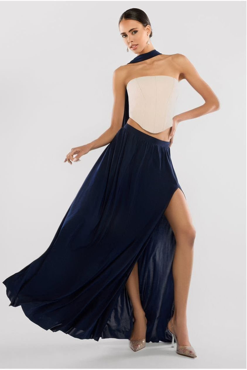 Goddiva Side Split Soft Touch Maxi Skirt