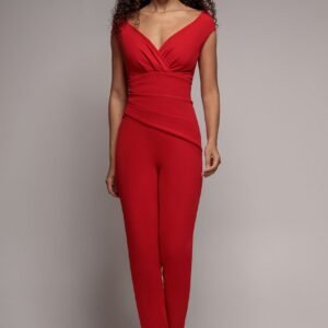 Goddiva Bardot Scuba Romper - Red