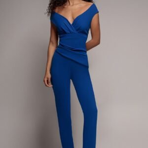 Goddiva Bardot Scuba Romper - Royal Blue