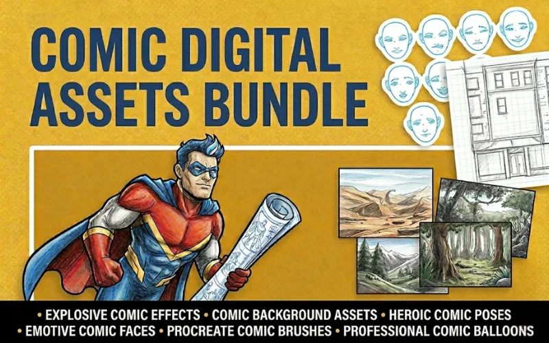 Comic Digital Assets Bundle | Extended License