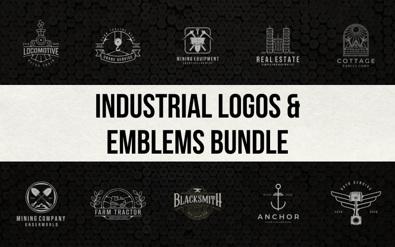 Industrial Logos & Emblems Bundle | Extended License