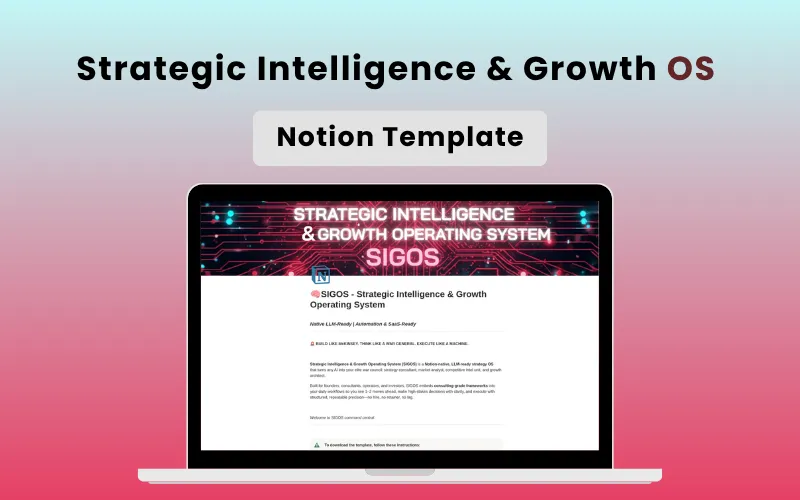 Strategic Intelligence & Growth OS Notion Template | Lifetime Access